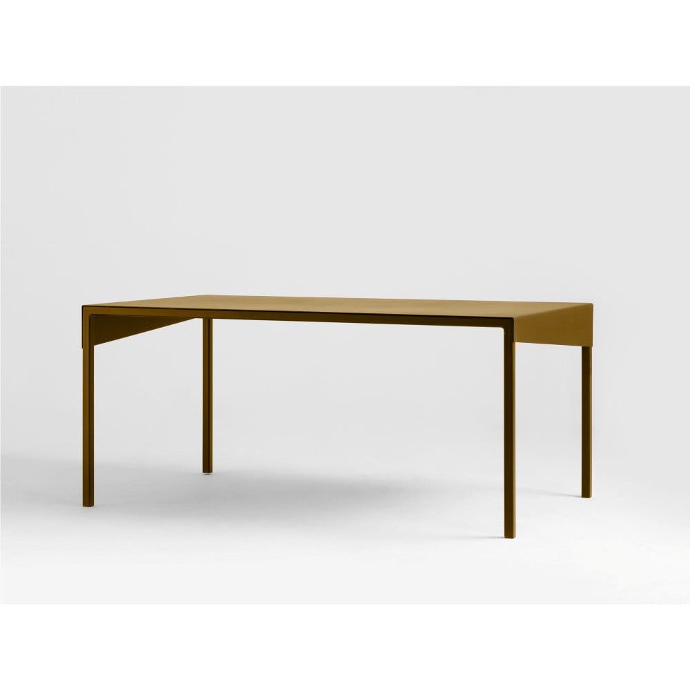 Konferenční kovový stůl ve zlaté barvě Custom Form Obroos, 100 x 60 cm - Bonami.cz