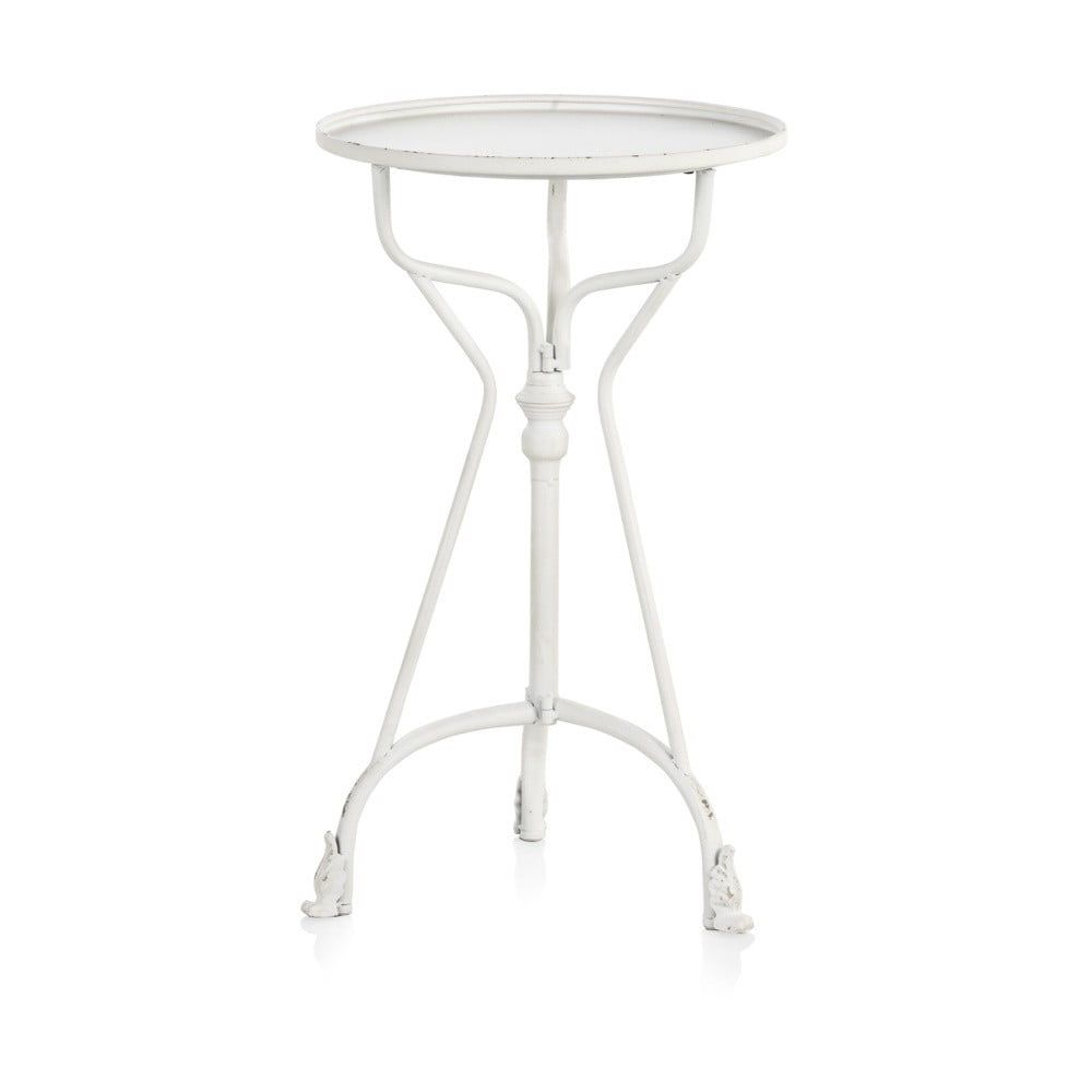 Bílý kovový příruční stolek Geese Industrial Style, ⌀ 42 cm - Bonami.cz