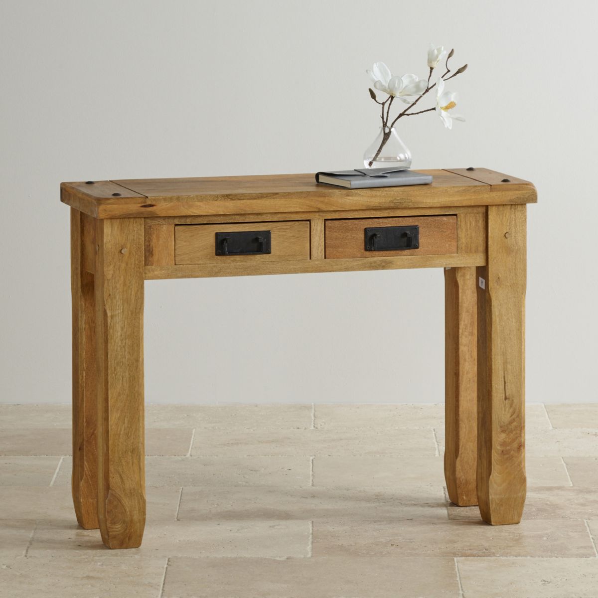 Konzolový stůl Devi 110x76x40 z mangového dřeva Mango natural - Lakšmi - Indický Nábytek.cz