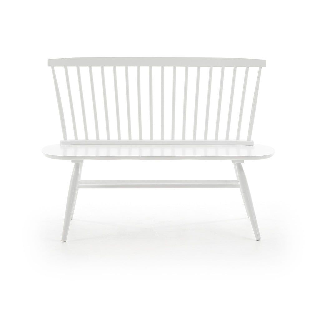 Bílá sedací lavice z kaučukového dřeva La Forma Slover, 120 x 53 cm - Bonami.cz