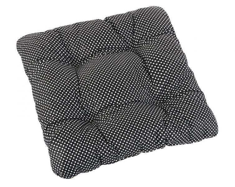 Bellatex sedák prošívaný Adéla 40x40 cm puntík černobílý - POVLECENI-OBCHOD.CZ