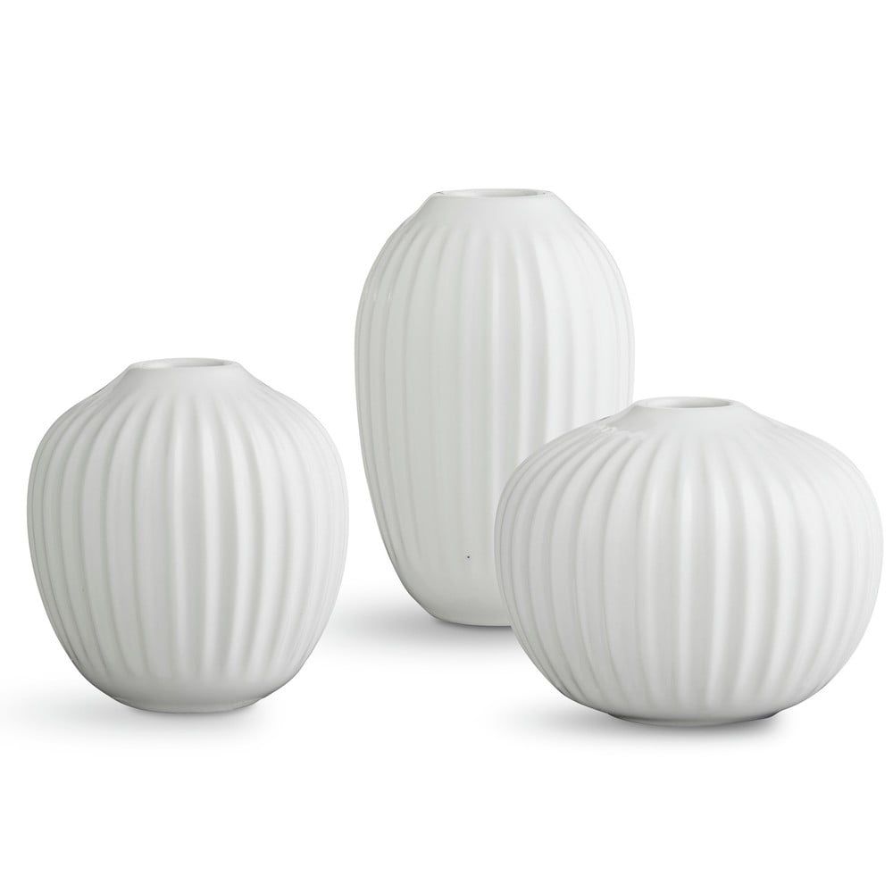 Sada 3 miniaturních kameninových bílých váz Kähler Design Hammershoi Miniature - Bonami.cz