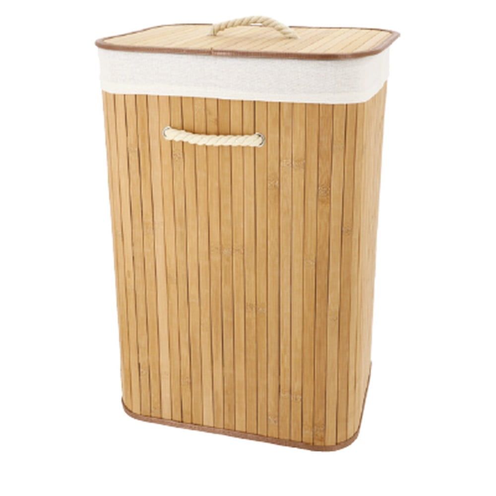 Compactor Bambusový koš na prádlo s víkem Compactor Bamboo - obdélníkový, přírodní, 43 x 35 x 60 cm - 4home.cz