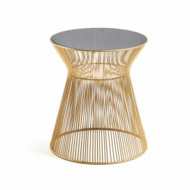 Kulatý odkládací stolek se skleněnou deskou ø 40 cm Jolene – Kave Home