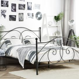 Černá kovová postel s rámem 180 x 200 cm DINARD