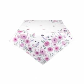 Ubrus na stůl Roses and butterflies - 130*180 cm Clayre & Eef