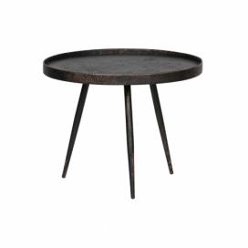 Hoorns Černý kovový konferenční stolek Buster L s patinou 58 cm