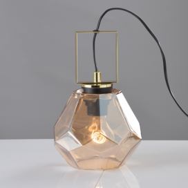 ACA DECOR Stolní lampa Diamantis Jantar Ø 18 cm