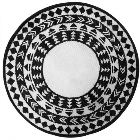 Černo-bílý kulatý oboustranný koberec vhodný i do exteriéru Green Decore Eclipse, ⌀ 180 - Bonami.cz
