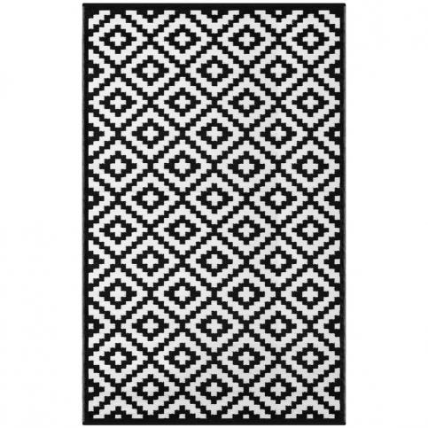 Černo-bílý oboustranný koberec vhodný i do exteriéru Green Decore Gahna, 150 x 90 cm - Bonami.cz