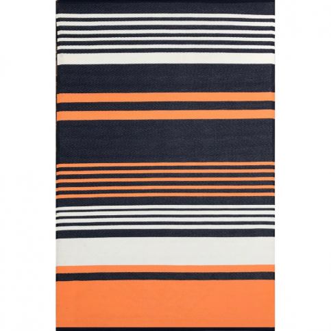 Černo-oranžový oboustranný koberec vhodný i do exteriéru Green Decore Riverene, 180 x - Bonami.cz