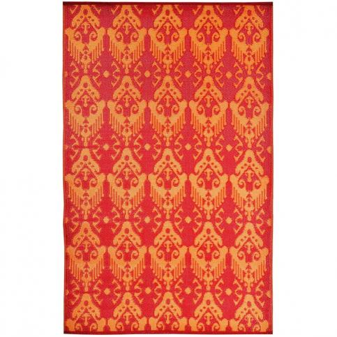 Červeno-oranžový oboustranný koberec vhodný i do exteriéru Green Decore Ikat, 180 x 120 - Bonami.cz