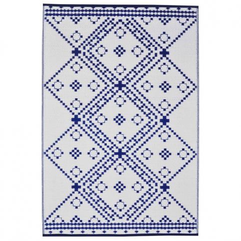 Modro-bílý oboustranný koberec vhodný i do exteriéru Green Decore Amber, 180 x 120 cm - Bonami.cz