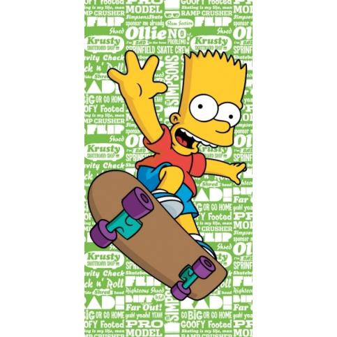 Jerry Fabrics osuška Simpsons Bart green 2016 70x140 cm - POVLECENI-OBCHOD.CZ