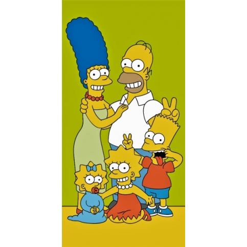 Jerry Fabrics osuška Simpsons family green 70x140 cm  - POVLECENI-OBCHOD.CZ