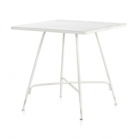 Bílý kovový barový stolek Geese Industrial Style, 80 x 80 cm - Bonami.cz