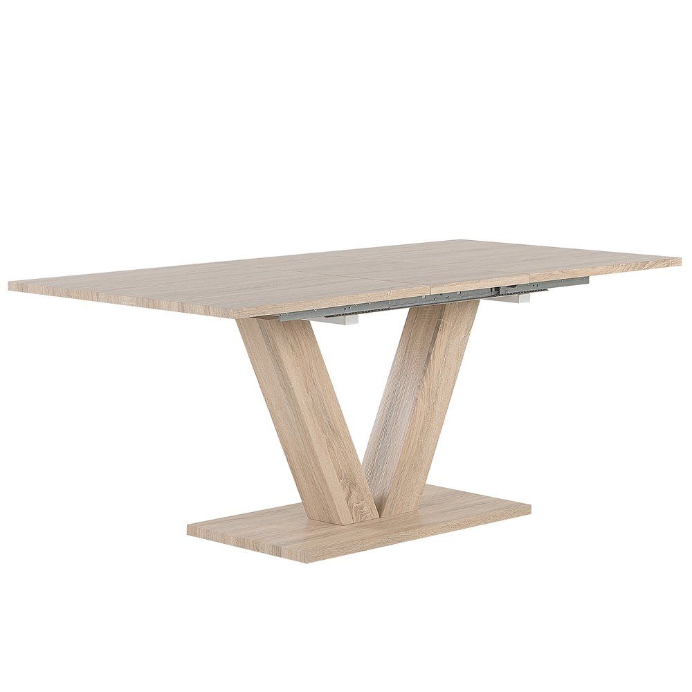 Rozkládací jídelní stůl,světlé dřevo 140/180 x 90 cm LIXA - Beliani.cz