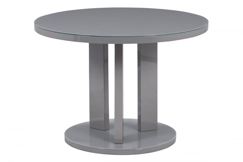 Jídelní stůl pr. 108 cm, sklo šedé + MDF šedá Mdum - M DUM.cz