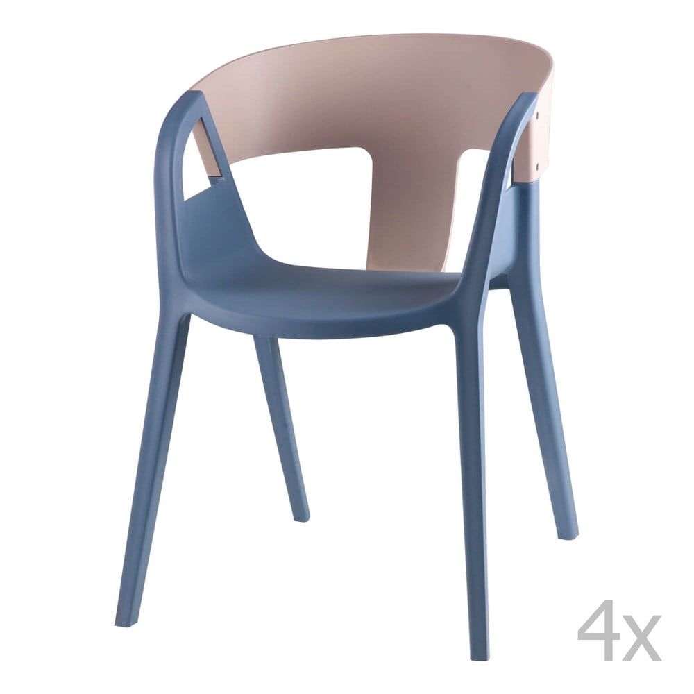 Sada 4 modro-šedých jídelních židlí sømcasa Willa - Bonami.cz