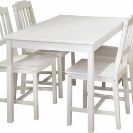 Stůl + 4 židle 8849 bílý lak Mdum