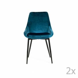 Petrolejově modrá sametová jídelní židle Tenzo Lex