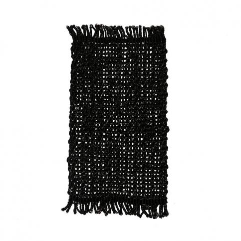Černý jutový koberec Simla Tassel, 90 x 60 cm - Bonami.cz