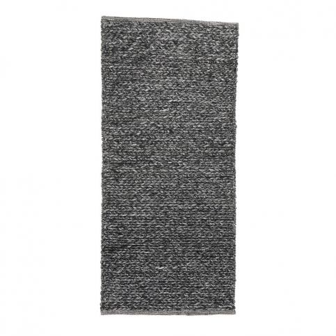 Černý vlněný koberec Simla Chenille, 140 x 70 cm - Bonami.cz