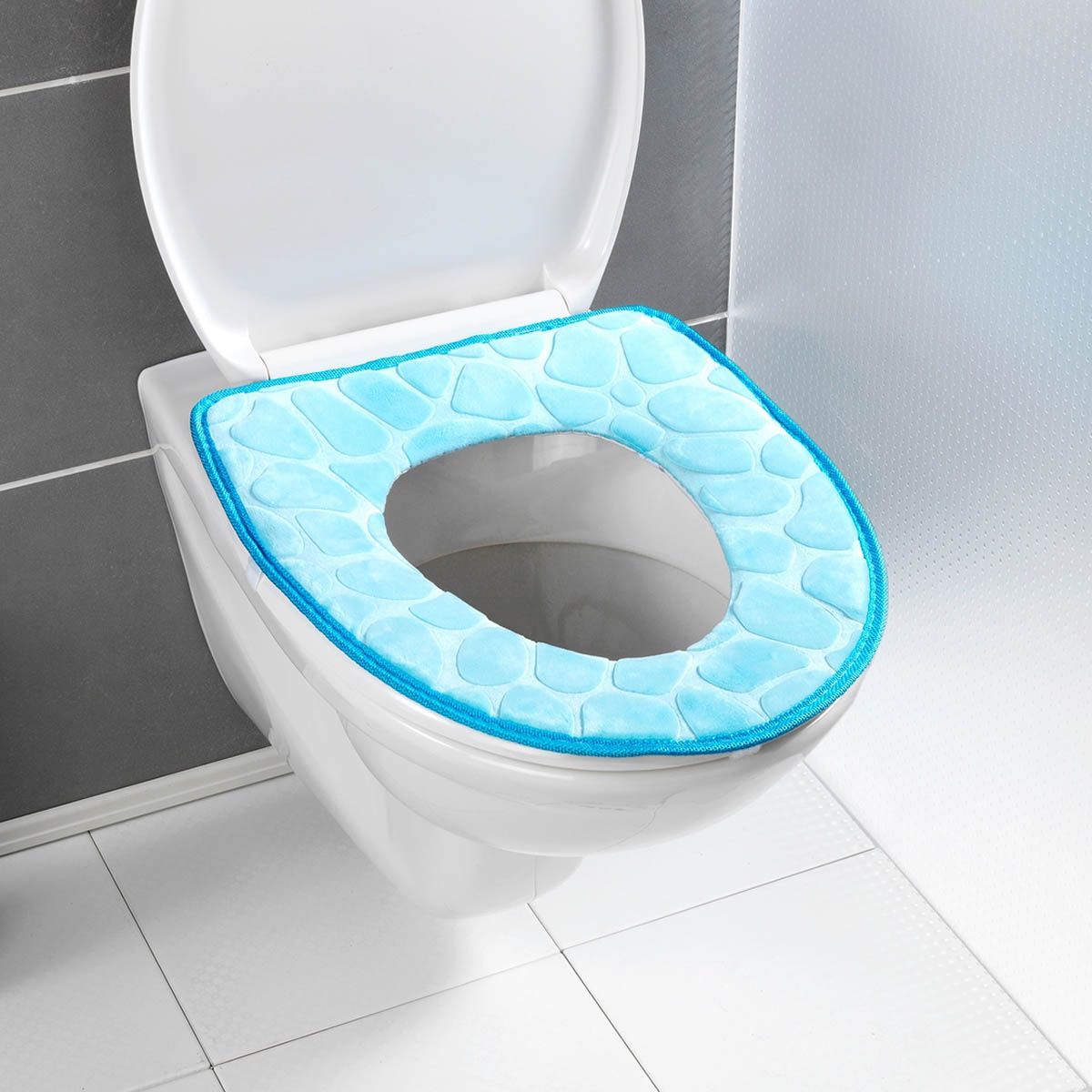 WENKO Polstrované záchodové sedátko, modré - Velký Košík