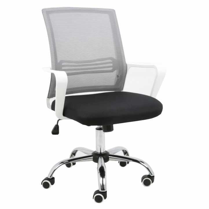 Kancelářská židle, síťovina šedá / látka černá / plast bílý, APOLO 0000221995 Tempo Kondela - DEKORHOME.CZ
