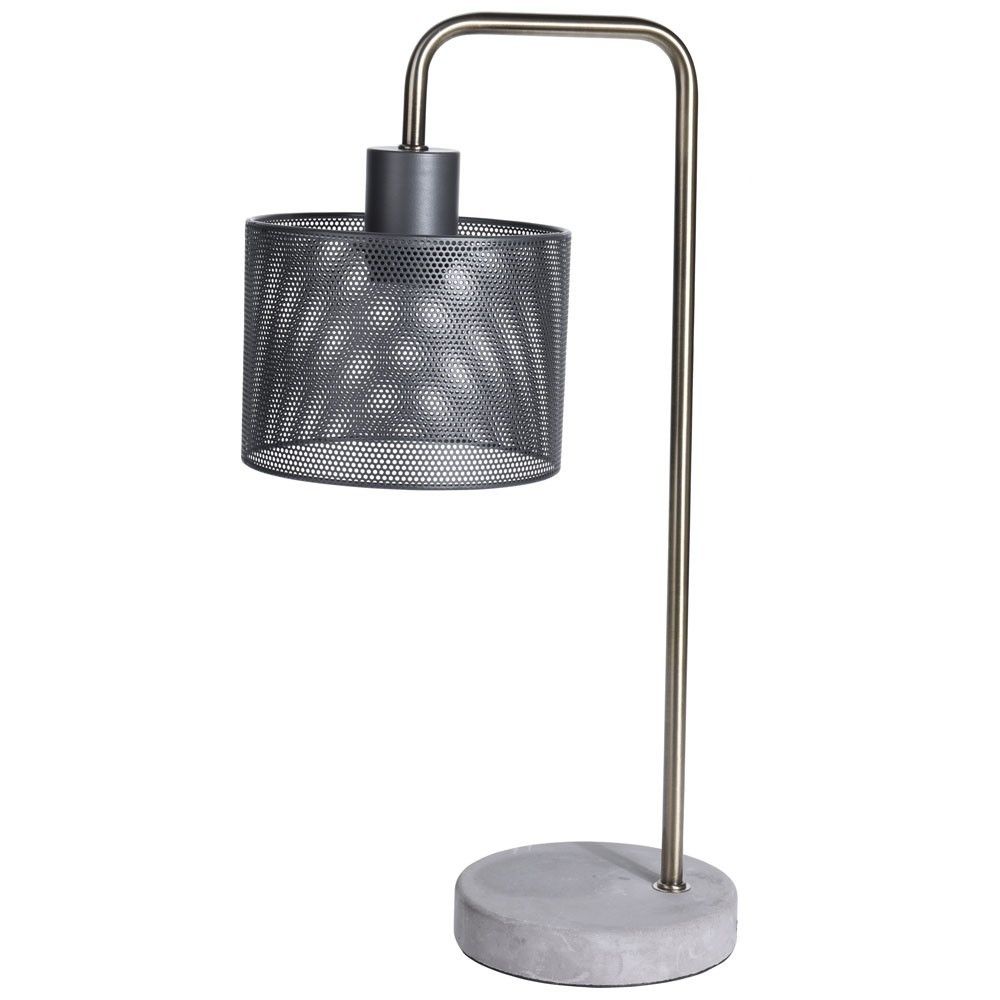 Home Styling Collection Kovová stojací lampa ve stylu podkroví na bázi cementu, osvětlení pro moderní interiéry - Houseland.cz