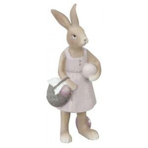 Dekorace králičí slečna s košíkem - 6*5*14 cm Clayre & Eef - LaHome - vintage dekorace