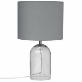 Stolní lampa transparentní / šedá 44 cm DEVOLL