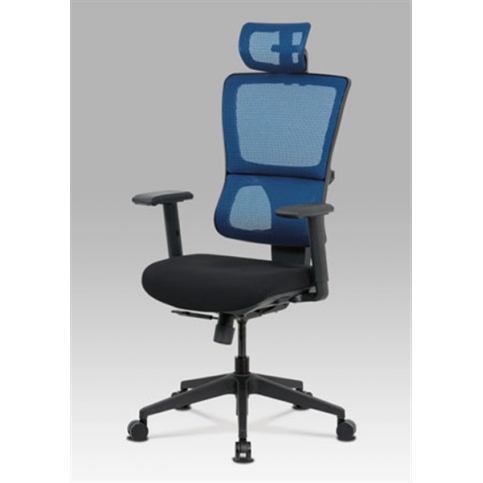 Kancelářská židle KA-M04 BLUE (synchronní mech., kříž plast) - Rafni