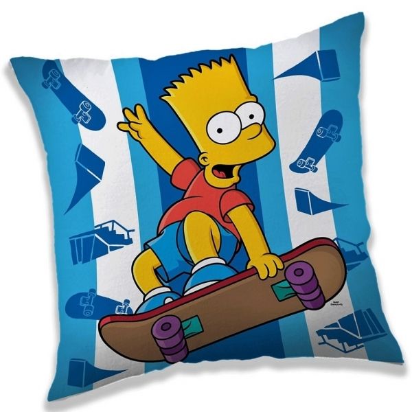 Jerry Fabrics polštářek Simpsons Bart skater 40x40 cm   - POVLECENI-OBCHOD.CZ