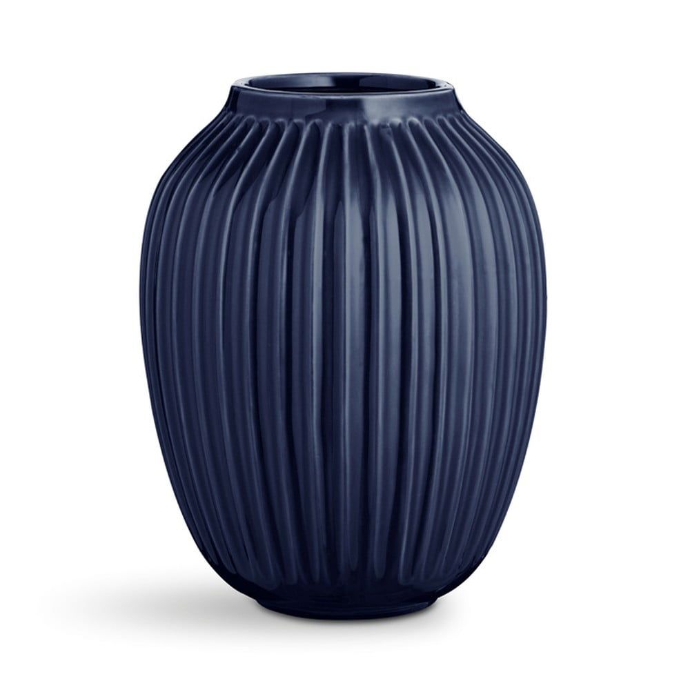 Tmavě modrá kameninová váza Kähler Design Hammershoi, ⌀ 20 cm - Bonami.cz