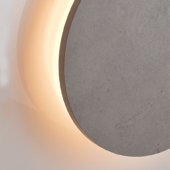 ACA DECOR Nástěnné LED svítidlo Badge Cement Grey Ø 40 cm - STERIXretro