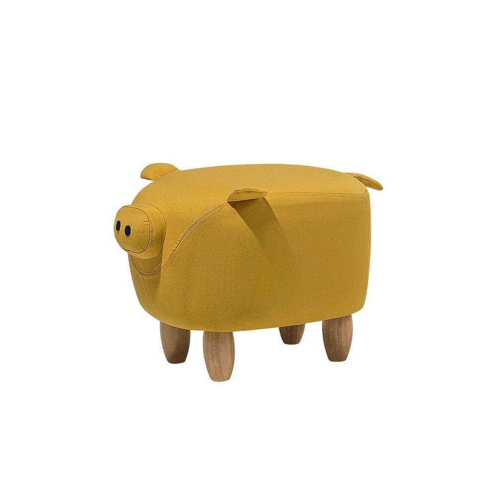 Žlutá podnožka ve tvaru prasátka Monobeli Pig, 32 x 50 cm - Bonami.cz