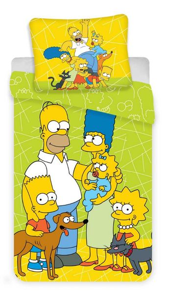 Jerry Fabrics povlečení bavlna Simpsons green 02 140x200+70x90 cm - POVLECENI-OBCHOD.CZ