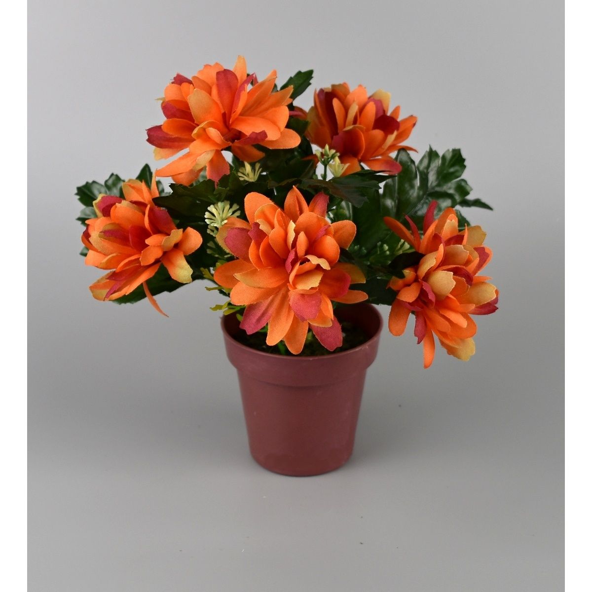 Umělá květina Chrysantéma v květináči 16 x 14 cm, oranžová - 4home.cz