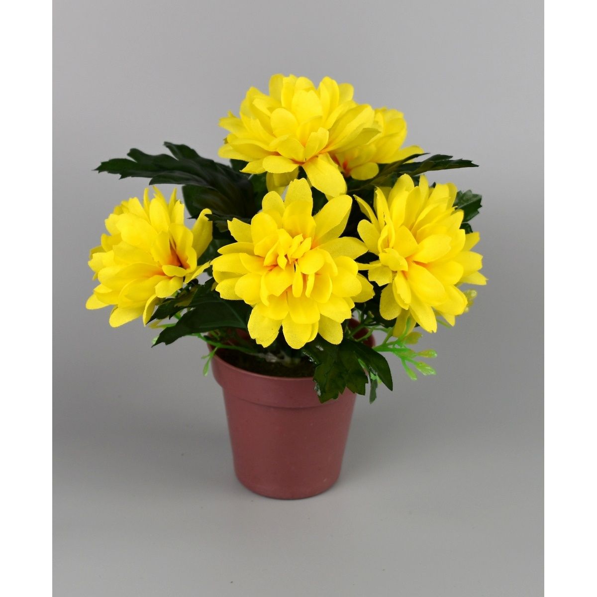 Umělá květina Chrysantéma v květináči 16 x 14 cm, žlutá - 4home.cz