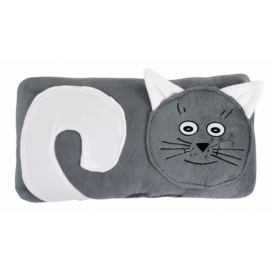 Bellatex tvarovaný polštářek kočička šedá