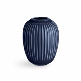 Tmavě modrá kameninová váza Kähler Design Hammershoi, ⌀ 8,5 cm