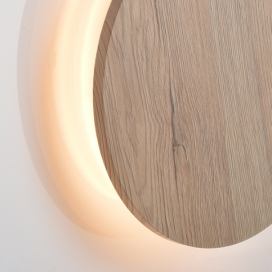 ACA DECOR Nástěnné LED svítidlo Badge Light Wood Ø 14 cm