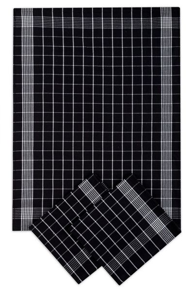Svitap Utěrka Pozitiv Egyptská bavlna černá/bílá 50x70 cm 3 ks  - POVLECENI-OBCHOD.CZ