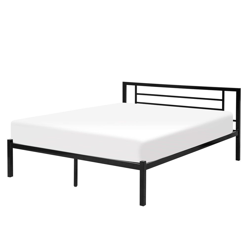 Kovová černá postel s rámem CUSSET 160 x 200 cm - Beliani.cz