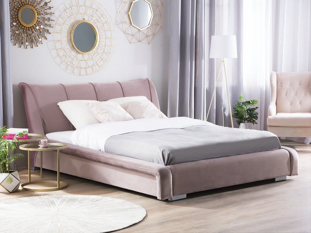 Vodní postel 160 x 200 cm růžová NANTES - Beliani.cz