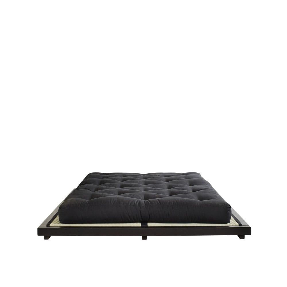 Dvoulůžková postel z borovicového dřeva s matrací Karup Design Dock Comfort Mat Black/Black, 180 x 200 cm - Bonami.cz