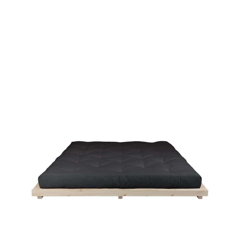 Dvoulůžková postel z borovicového dřeva s matrací Karup Design Dock Comfort Mat Natural Clear/Black, 180 x 200 cm - Bonami.cz