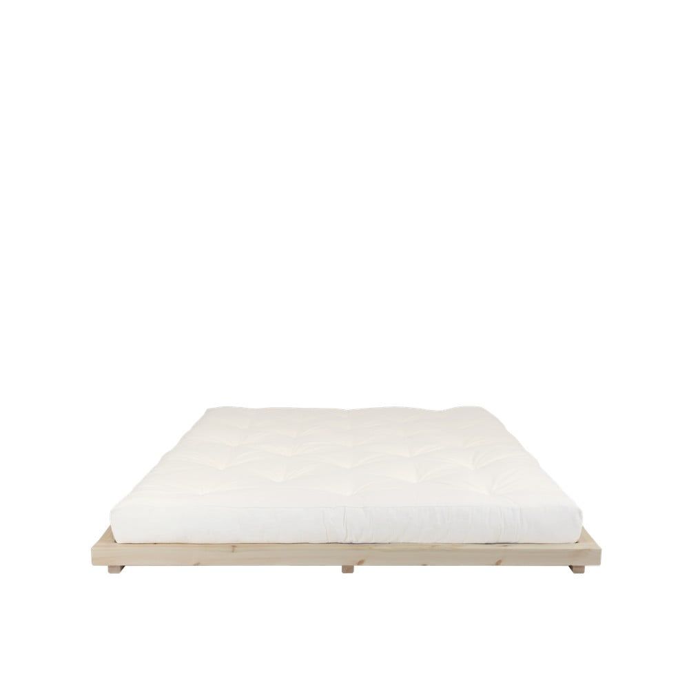 Dvoulůžková postel z borovicového dřeva s matrací Karup Design Dock Comfort Mat Natural Clear/Natural, 180 x 200 cm - Bonami.cz