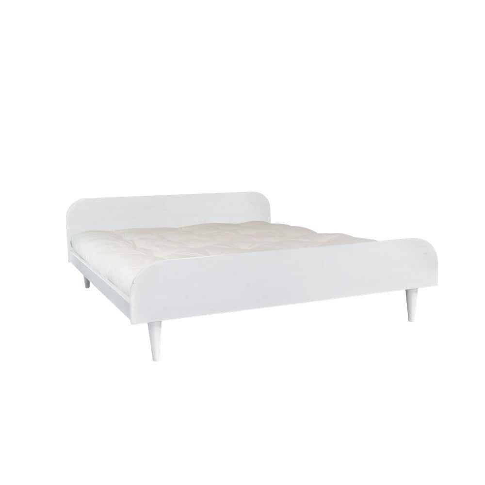 Dvoulůžková postel z borovicového dřeva s matrací Karup Design Twist Comfort Mat White/Natural, 180 x 200 cm - Bonami.cz